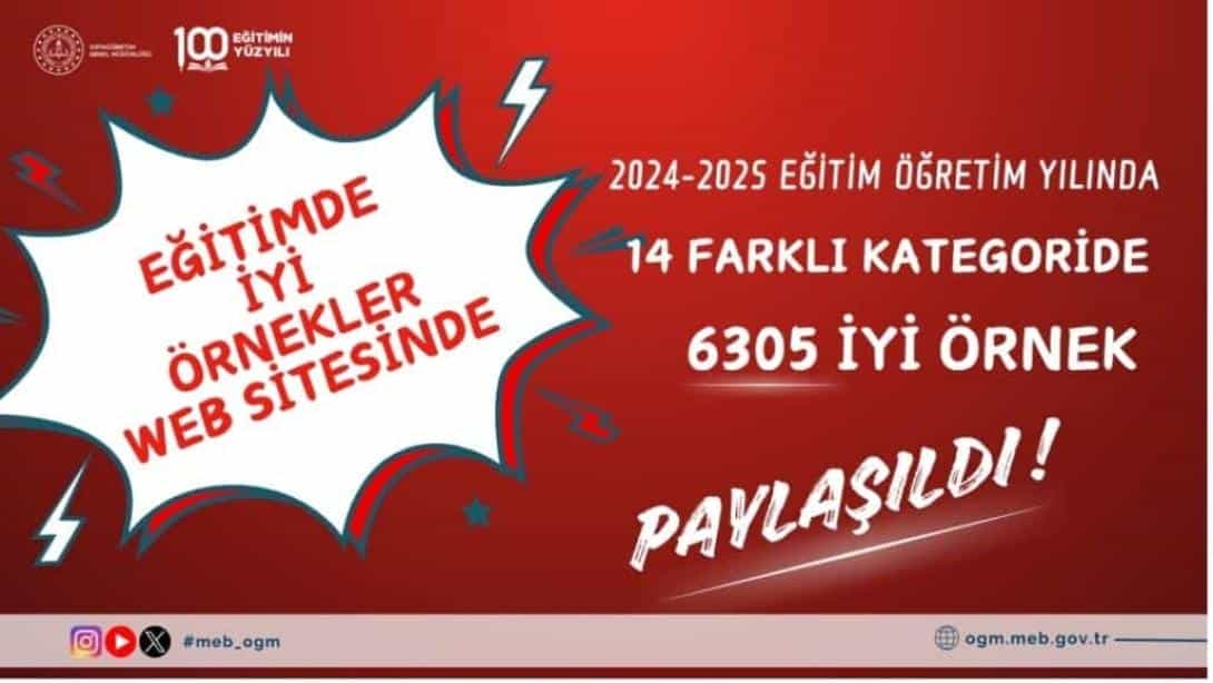 2024-2025 EĞİTİM ÖĞRETİM YILINDA 6305 İYİ ÖRNEK PAYLAŞILDI